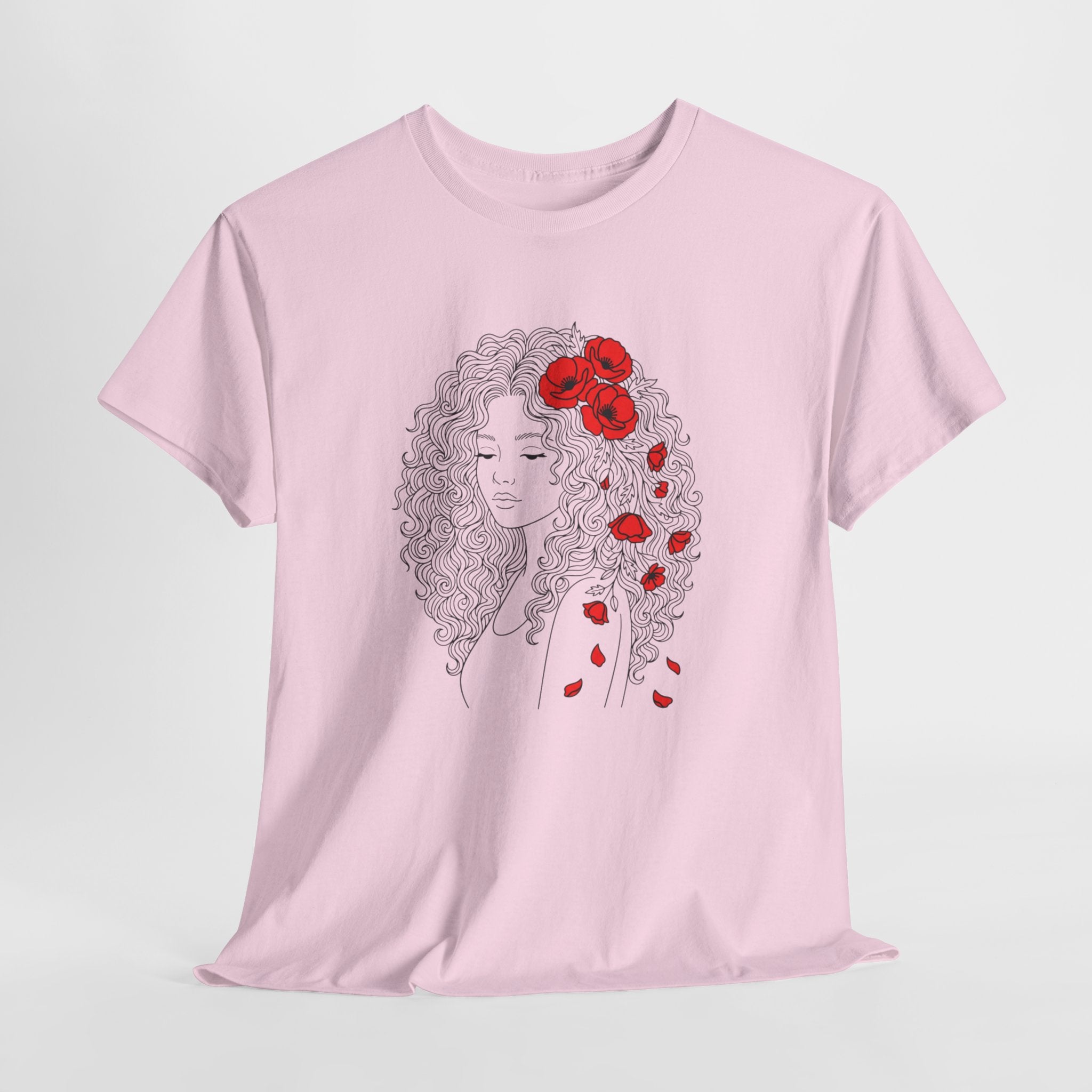 Floral Hair Portrait Tee — Poppy Girl Graphic T-Shirt