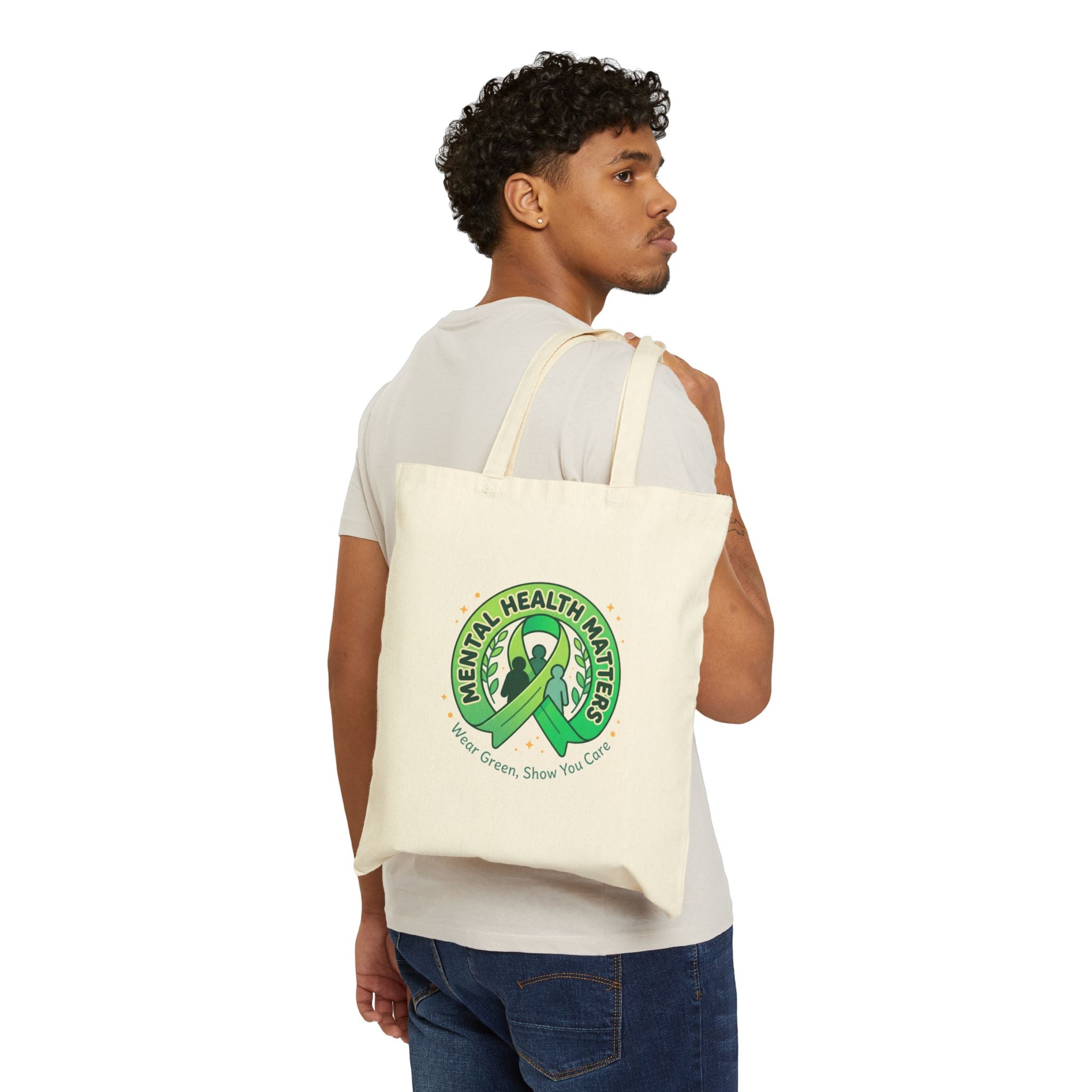 Mental Health Matters Tote | Wear Green Awareness Ribbon, Supportive