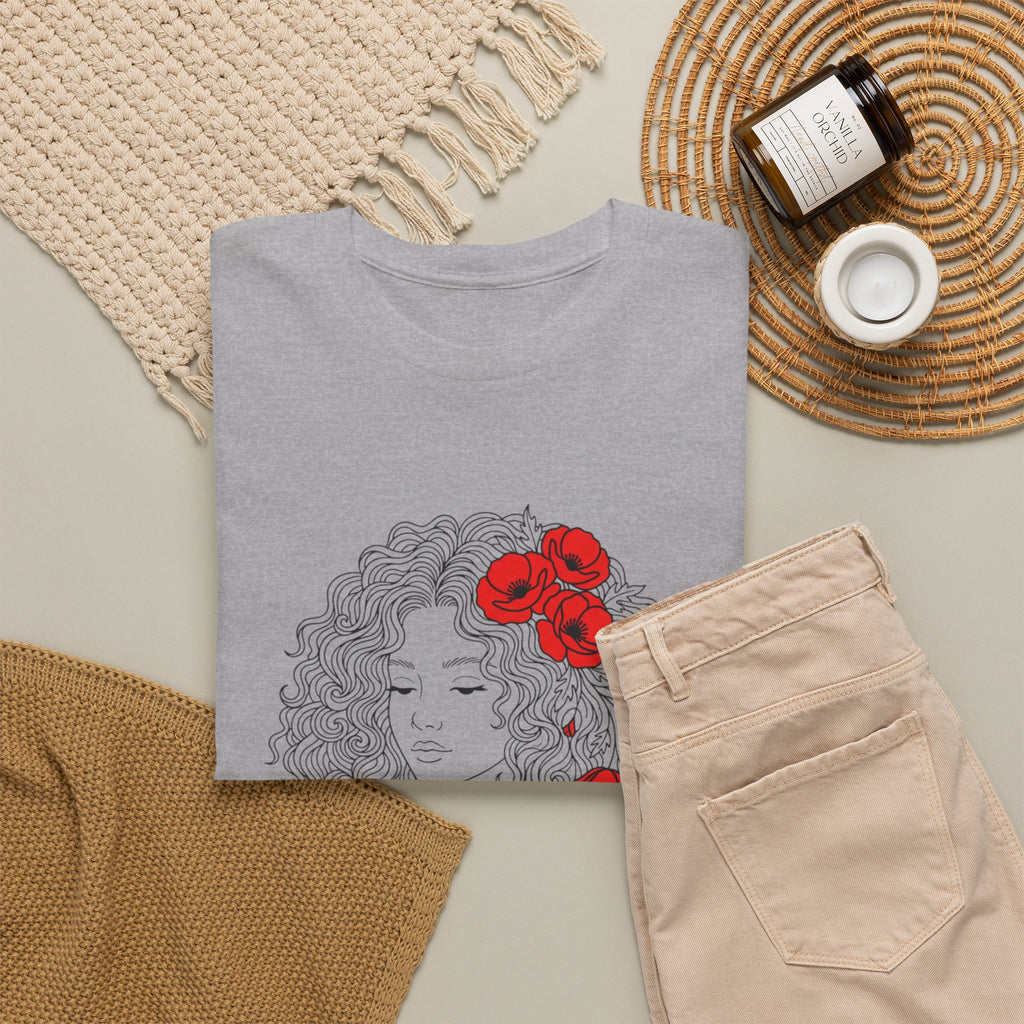 Floral Hair Portrait Tee — Poppy Girl Graphic T-Shirt