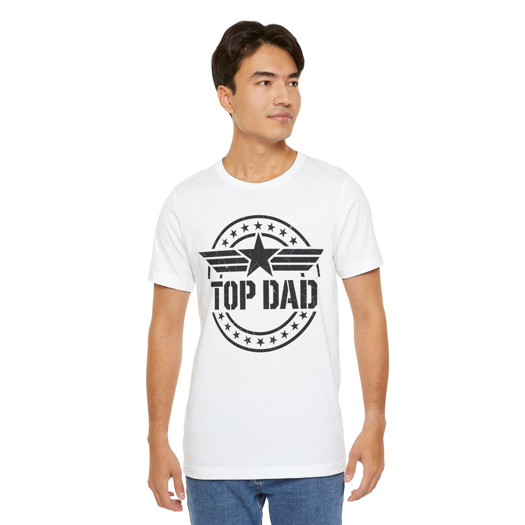 Top Dad Graphic T-Shirt – Father's Day Military Star Design