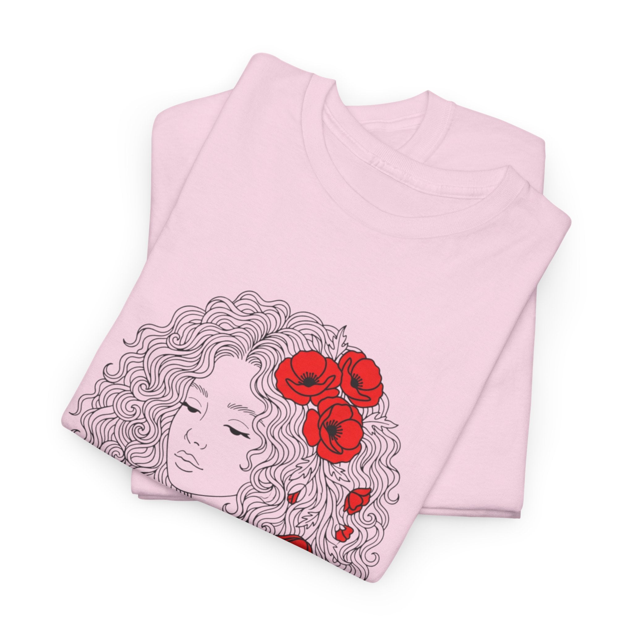 Floral Hair Portrait Tee — Poppy Girl Graphic T-Shirt
