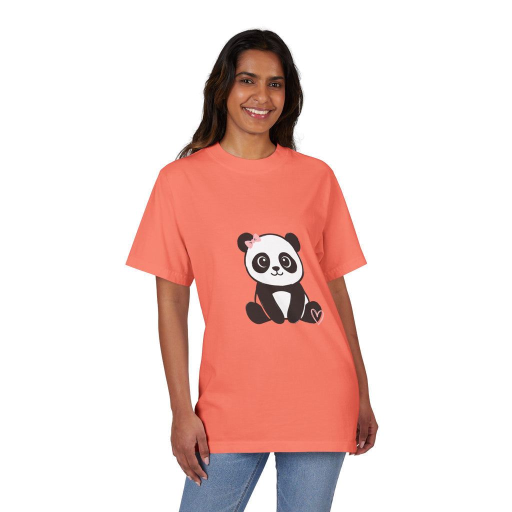Cute Panda Heart T-Shirt — Adorable Floral Bow Panda Graphic Tee