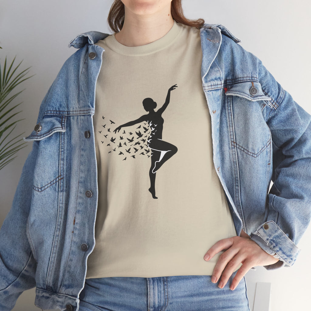 Ballerina Silhouette Tee — Dancer with Butterfly Motif