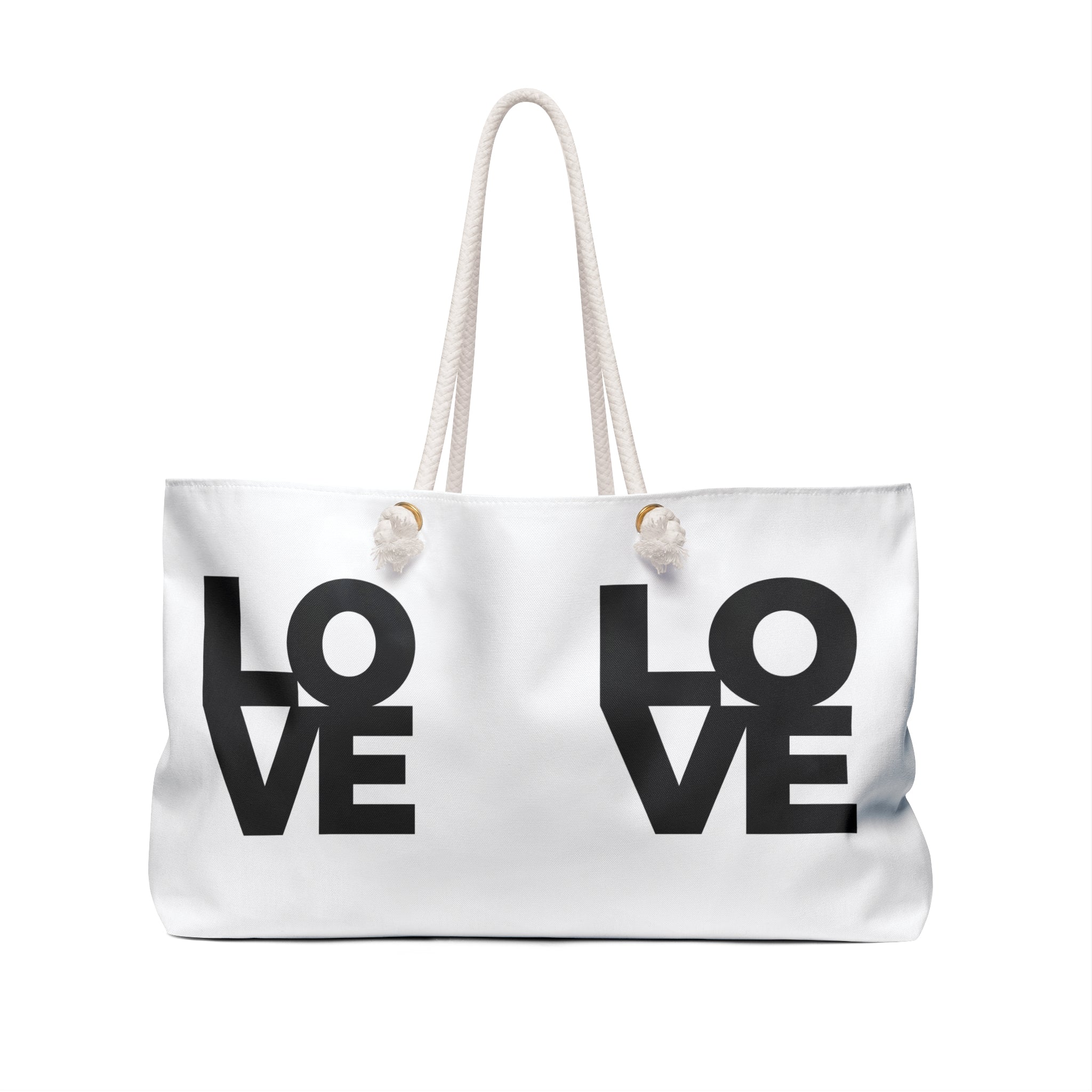 LOVE Graphic Weekender Bag — Large Canvas Travel Tote
