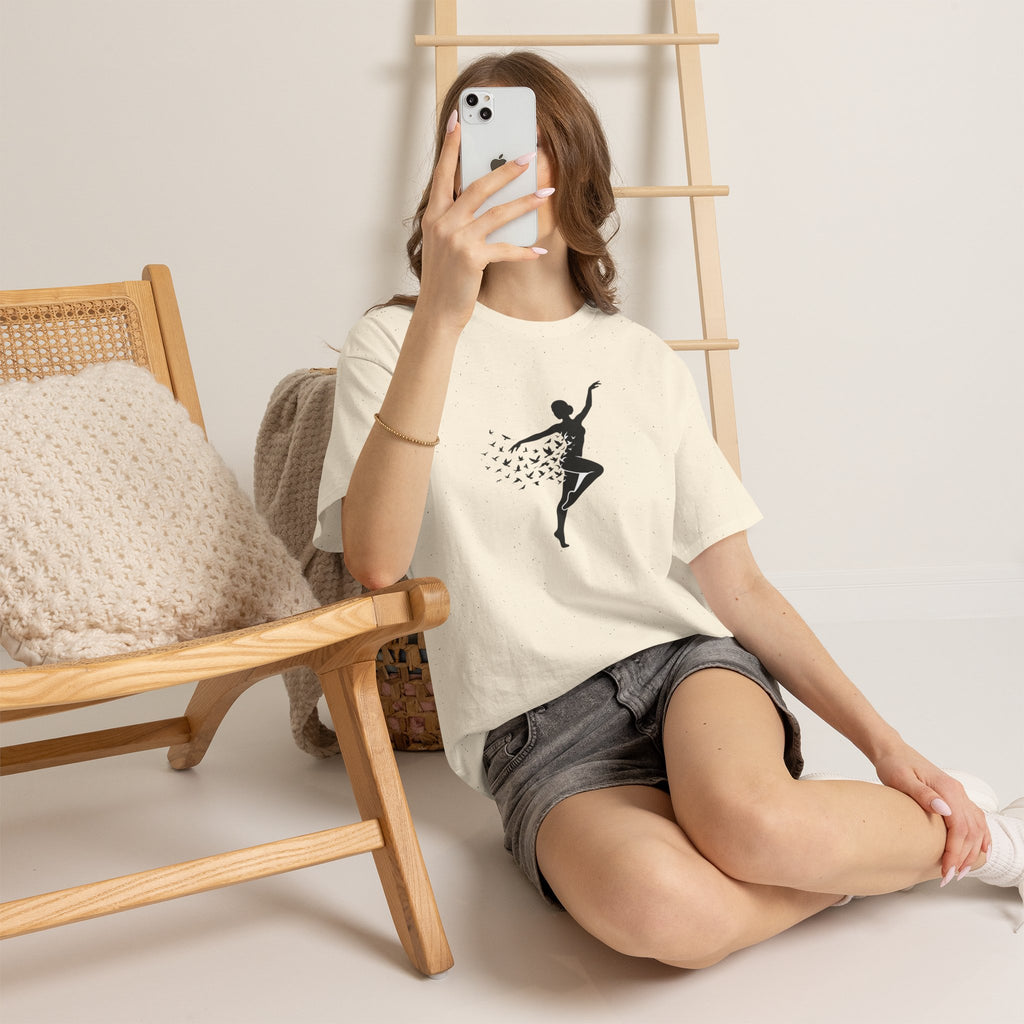 Ballerina Silhouette Tee — Dancer with Butterfly Motif