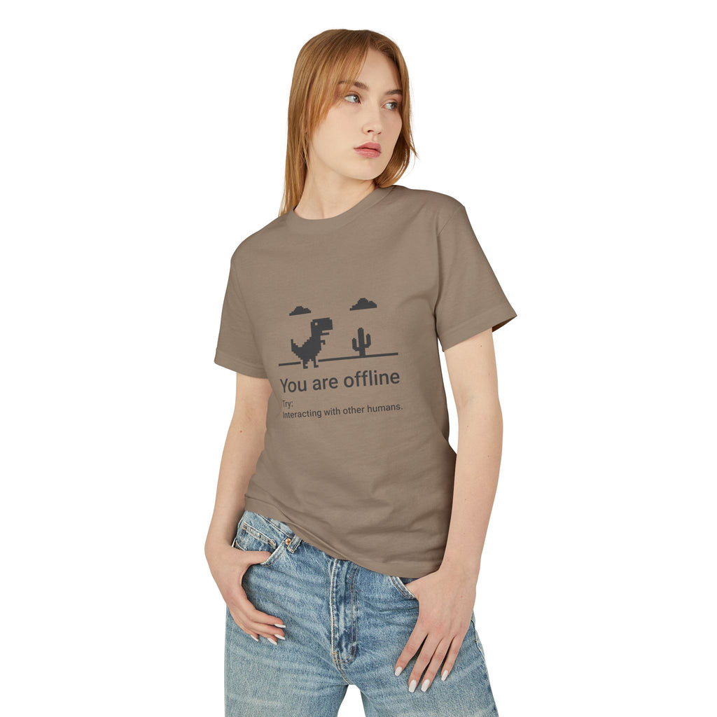 You Are Offline T‑Shirt — Retro Dinosaur Offline Mode Tee
