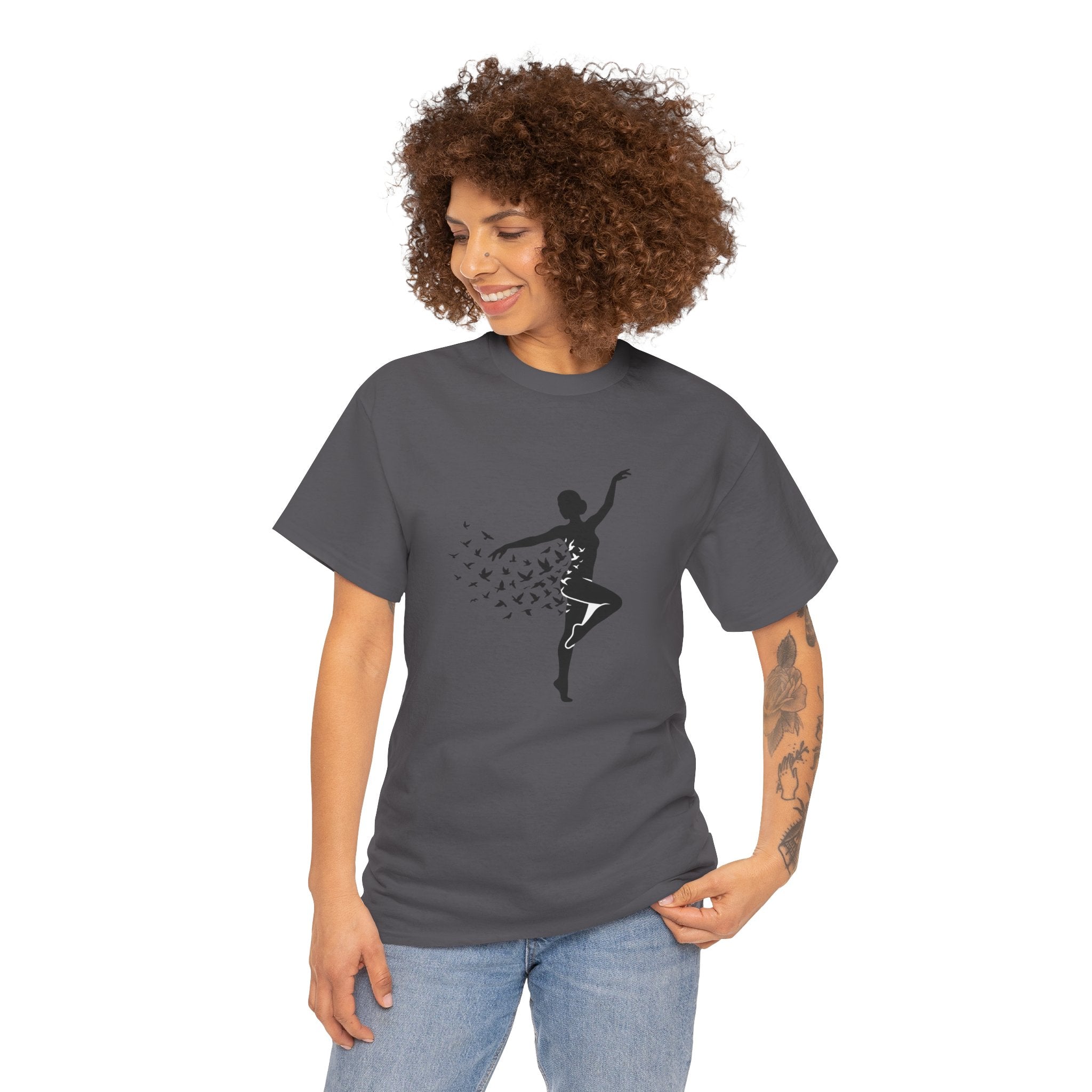 Ballerina Silhouette Tee — Dancer with Butterfly Motif